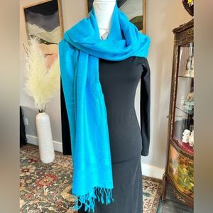 Artisan Nepal Blue Printed Pashmina Scarf